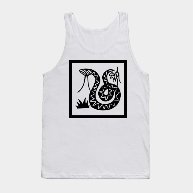 12 Zodiac Animal Signs Paper Cutting Snake Tank Top by skstring